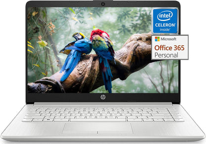 HP Stream 14 Inch Laptop 2023 Ultra Thin and Light Laptop for College Students Intel Celeron N4120 16GB RAM 320B Storage (64GB eMMC+256GB MSD no SD Port) 1-Year Office 365 Silver Win 11 S