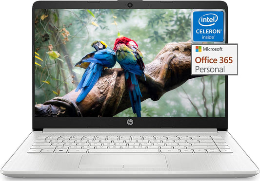 HP Stream 14 Inch Laptop 2023 Ultra Thin and Light Laptop for College Students Intel Celeron N4120 16GB RAM 320B Storage (64GB eMMC+256GB MSD no SD Port) 1-Year Office 365 Silver Win 11 S
